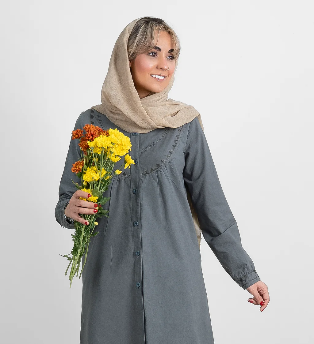 Celine (2) مانتو الیاف طبیعی سلین- تصویر 2