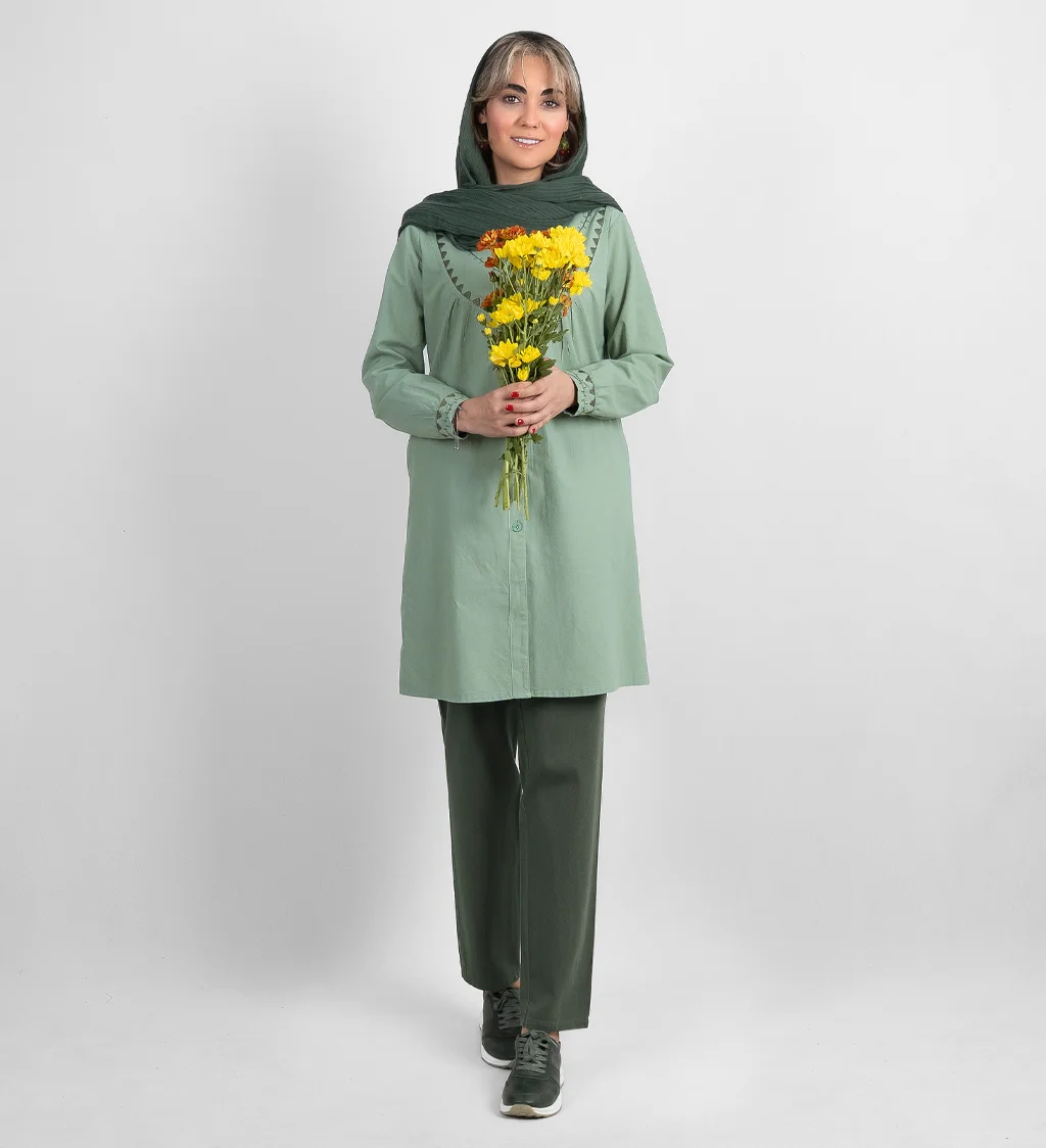 Celine (3) مانتو الیاف طبیعی سلین- تصویر 3