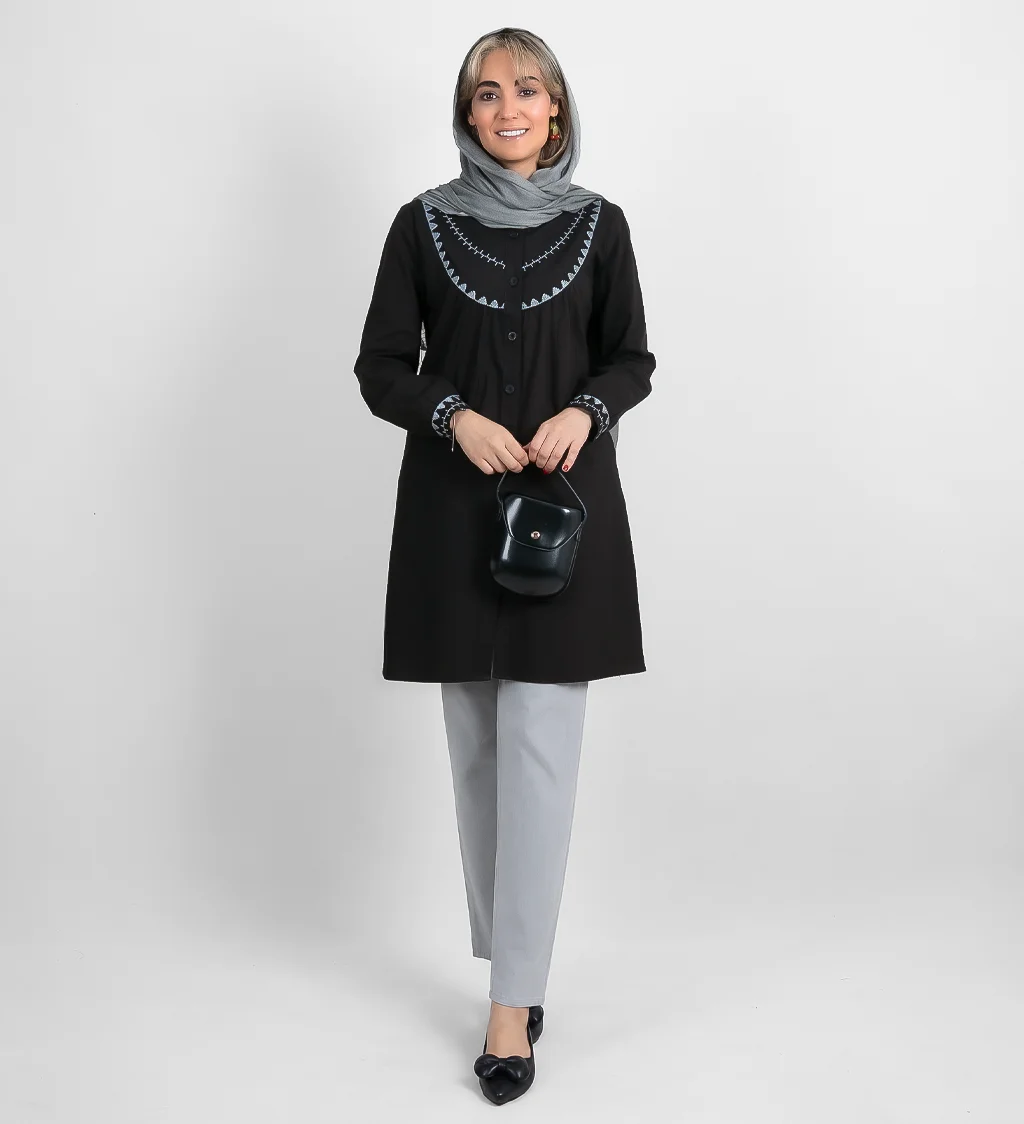 Celine (5) مانتو الیاف طبیعی سلین- تصویر 5